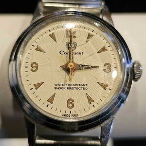 Vintage Swiss made Conquest watch with stretch band